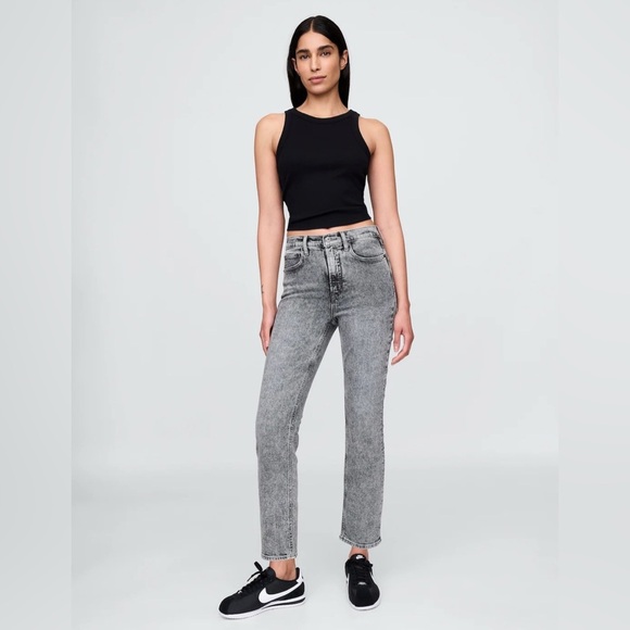 GAP Gray Straight Leg Jeans with Vintage Wash - Picture 1 of 8